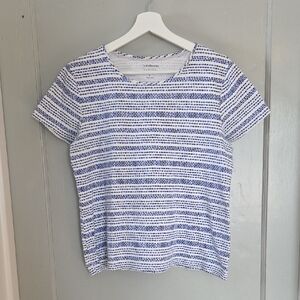 Croft & Barrow Blue and White Striped Short Sleeve Tee Size L